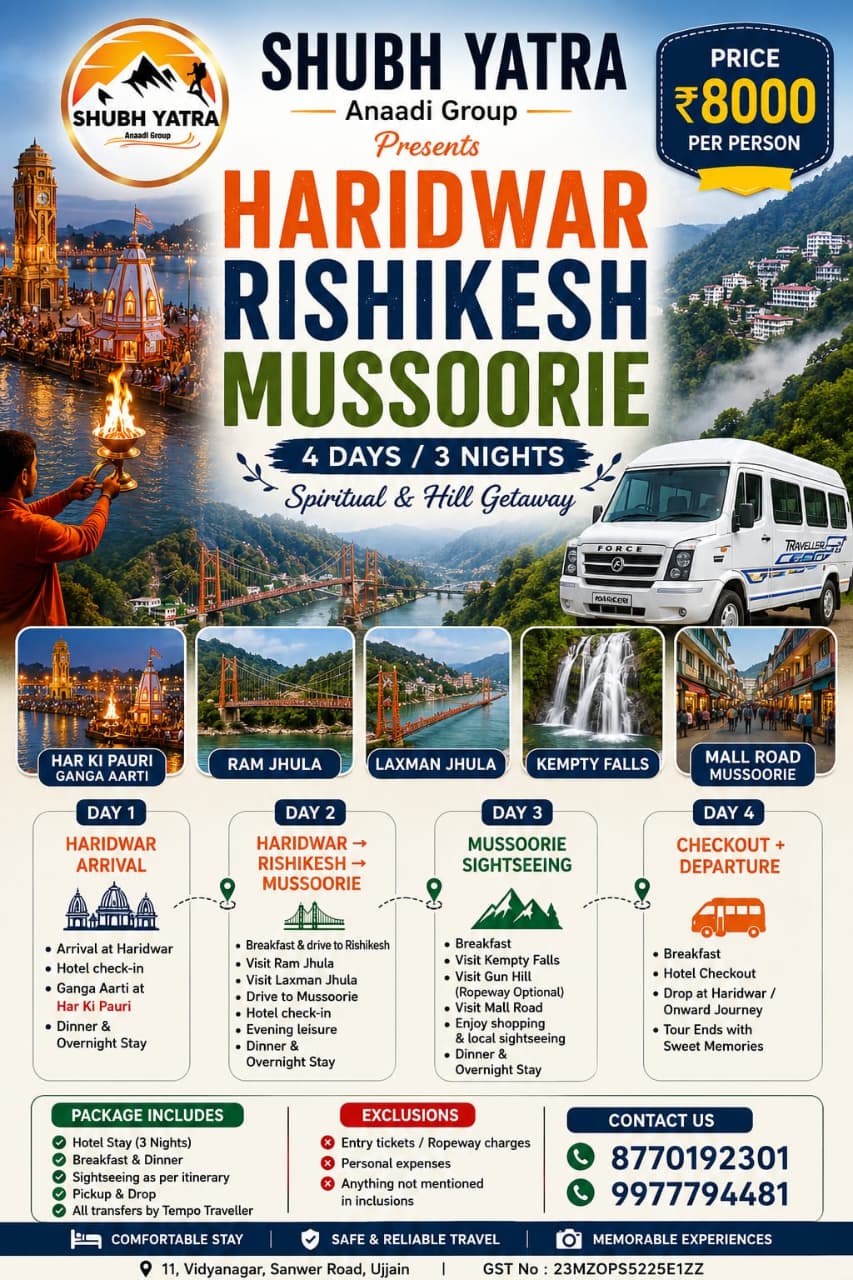 Haridwar - Rishikesh - Mussoorie